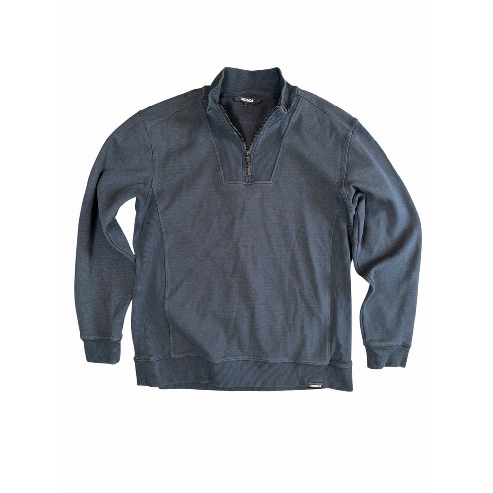Legends Highland Quarter Zip Mens L Black Fleece Pullover Stretch Mock Neck